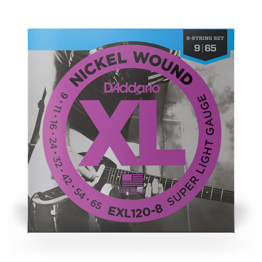 D'Addario EXL120-8 XL NIckel Wound 8-String Electric Guitar Strings - Super Light