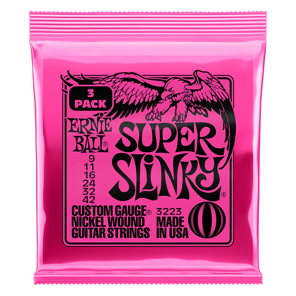 Ernie Ball Super Slinky Electric Guitar Strings - 3 Pack