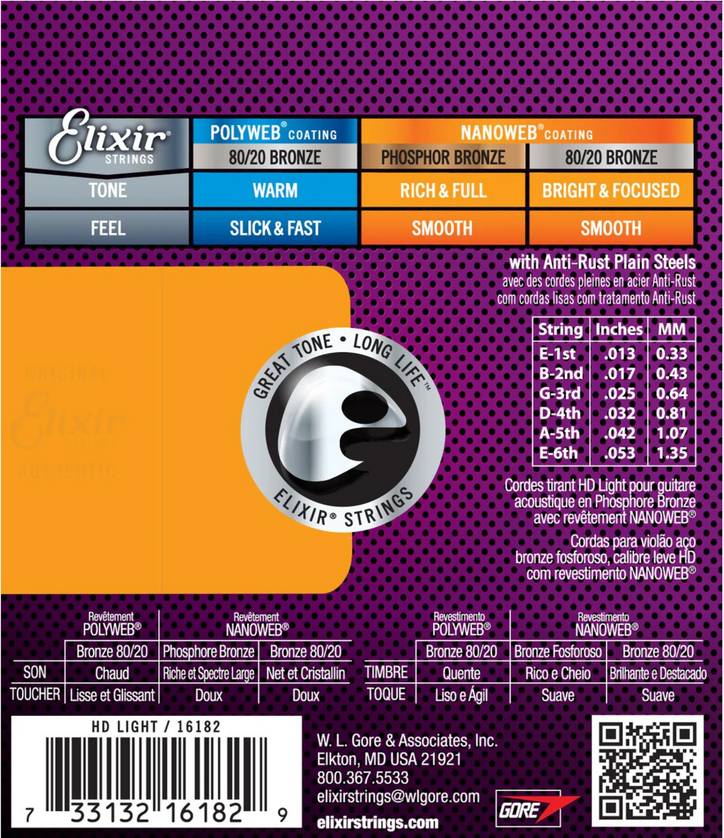 Elixir Nanoweb Phosphor Bronze Acoustic Guitar Strings