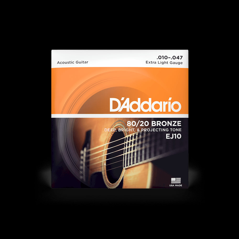 D'Addario EJ10 80/20 Bronze Acoustic Guitar Strings - Extra Light