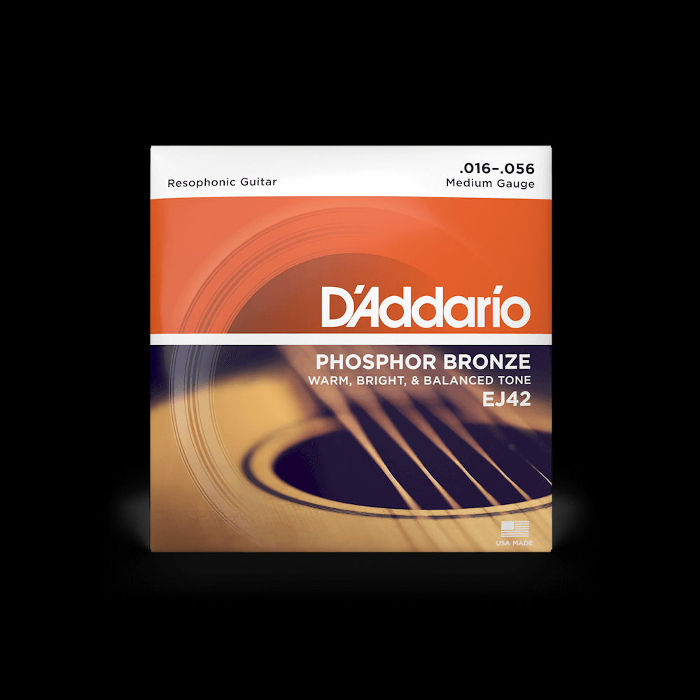 D'Addario EJ42 Phosphor Bronze Resophonic Acoustic Guitar Strings - Medium