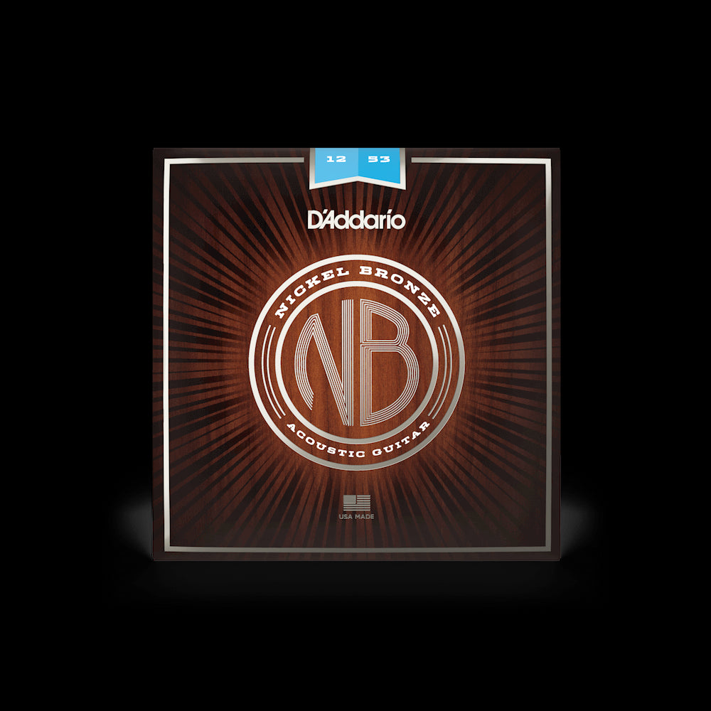D'Addario NB1253 NB Nickel Bronze Acoustic Guitar Strings - Light