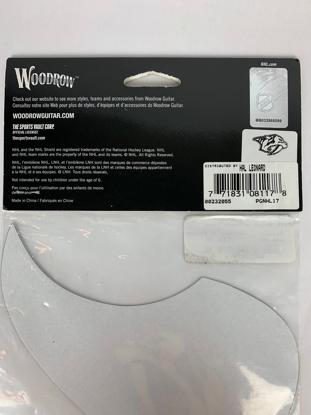 Woodrow NHL Nashville Predators Acoustic Pickguard