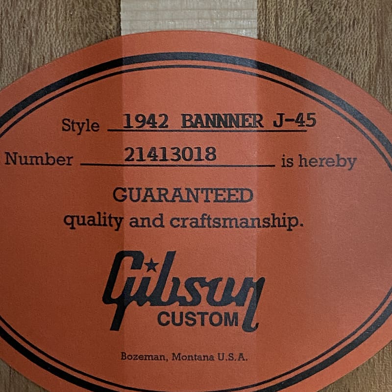Gibson 1942 Banner J-45 2023 Vintage Sunburst