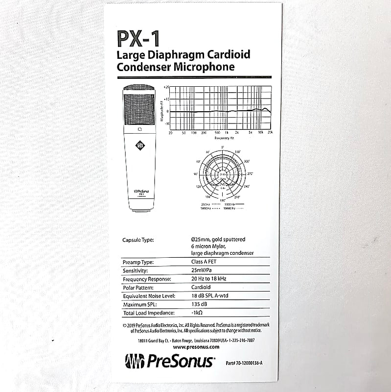 PreSonus PX-1 Large Diaphragm Cardioid Condenser Mic