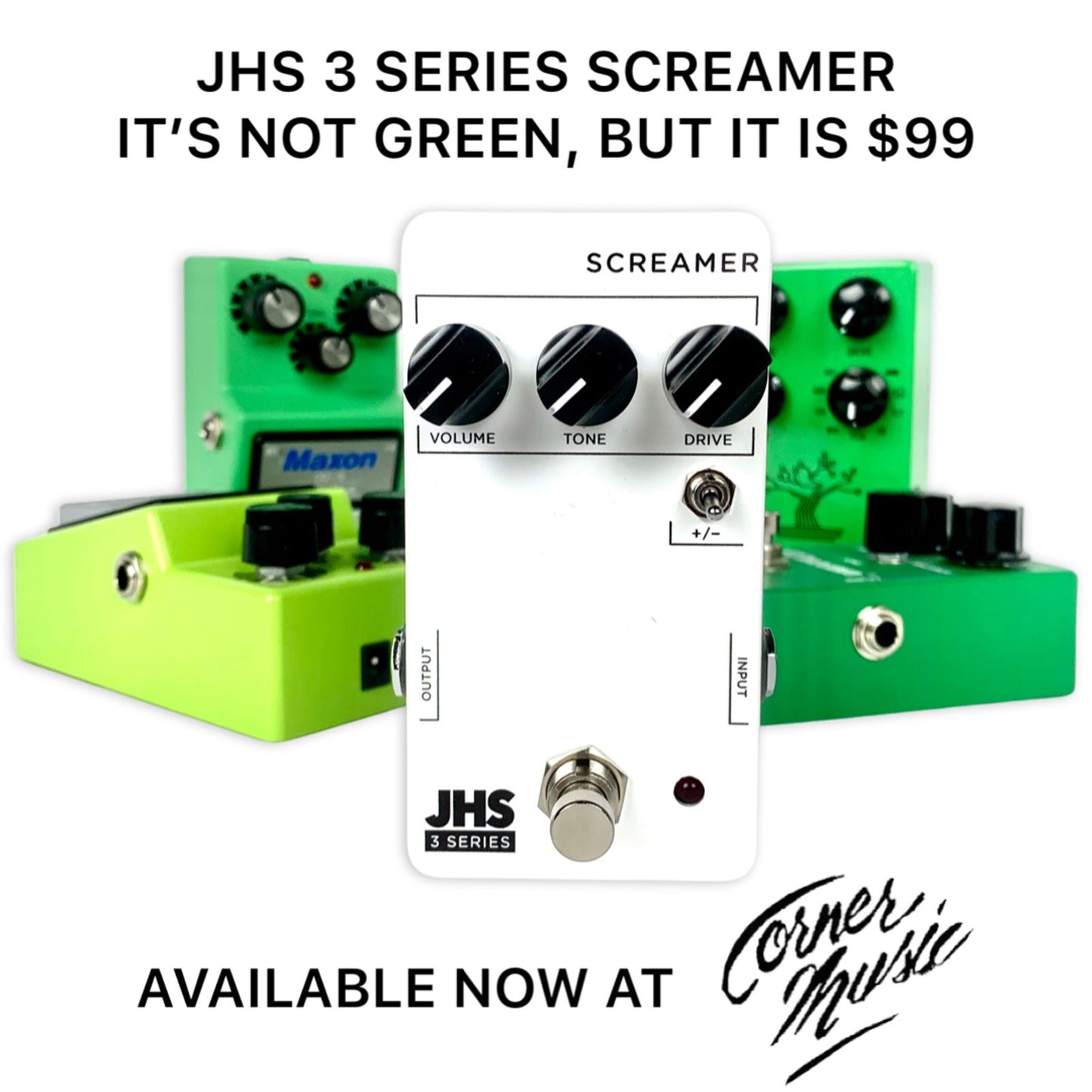 JHS 3 Series Screamer Overdrive Pedal - New In Box - Authorized Dealer