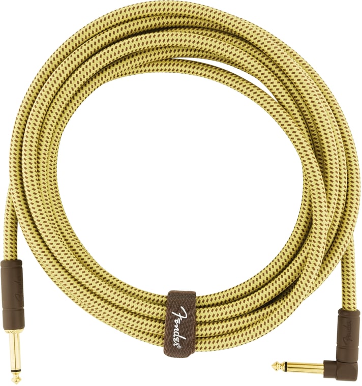 Deluxe 15 ft Right Angled Instrument Cable, Tweed