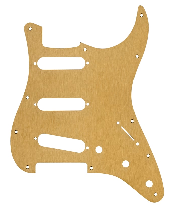 Strat Pickguard, 11 hole Anodised Gold