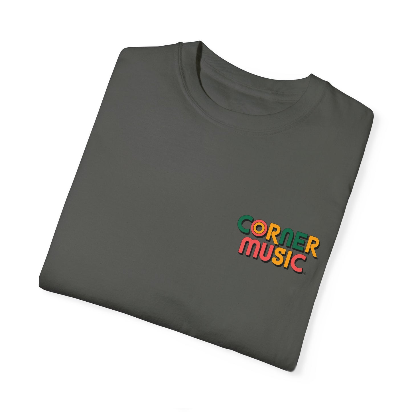 Corner Music 90's Logo - Unisex Garment-Dyed T-shirt