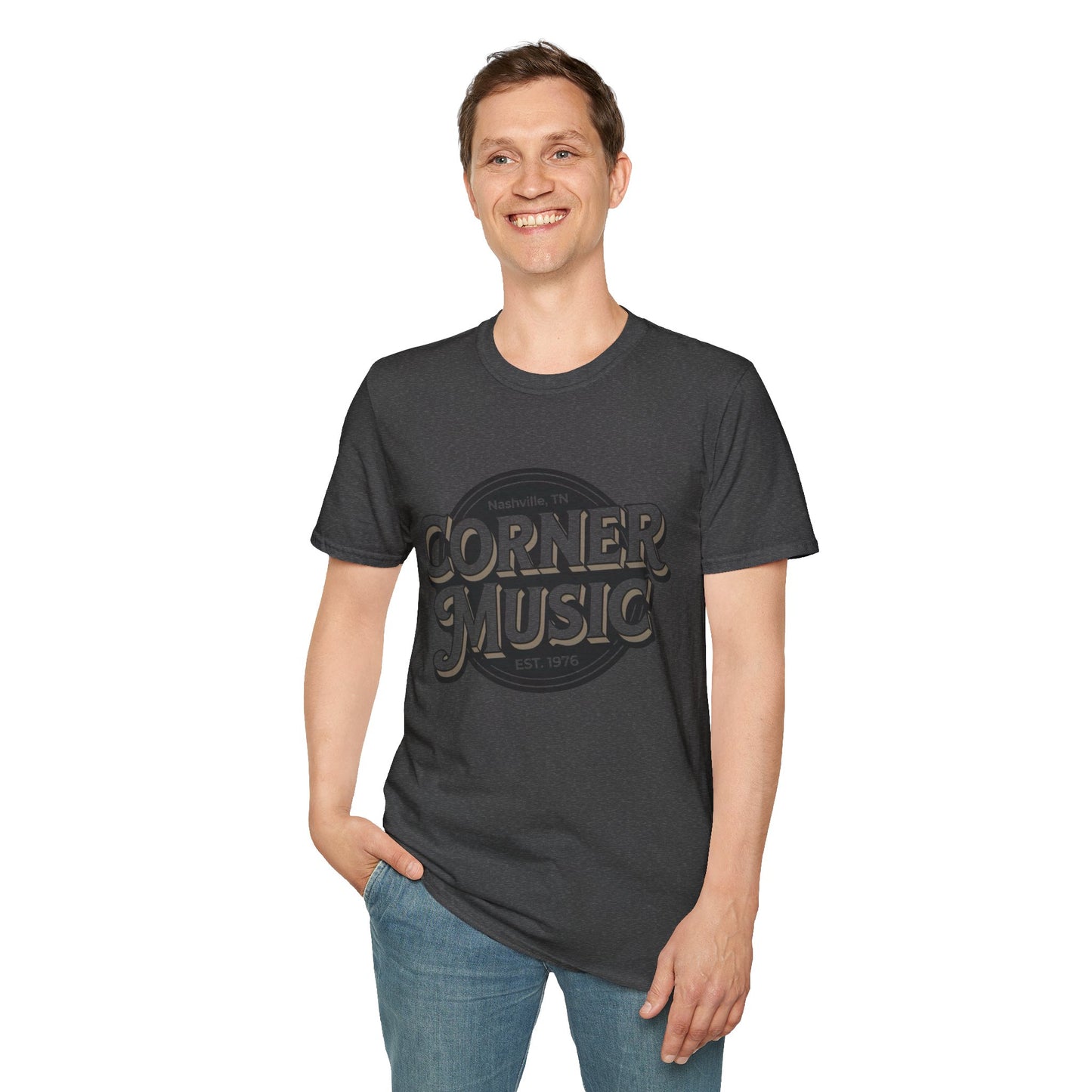 Corner Music Retro Graphic Unisex Softstyle T-Shirt