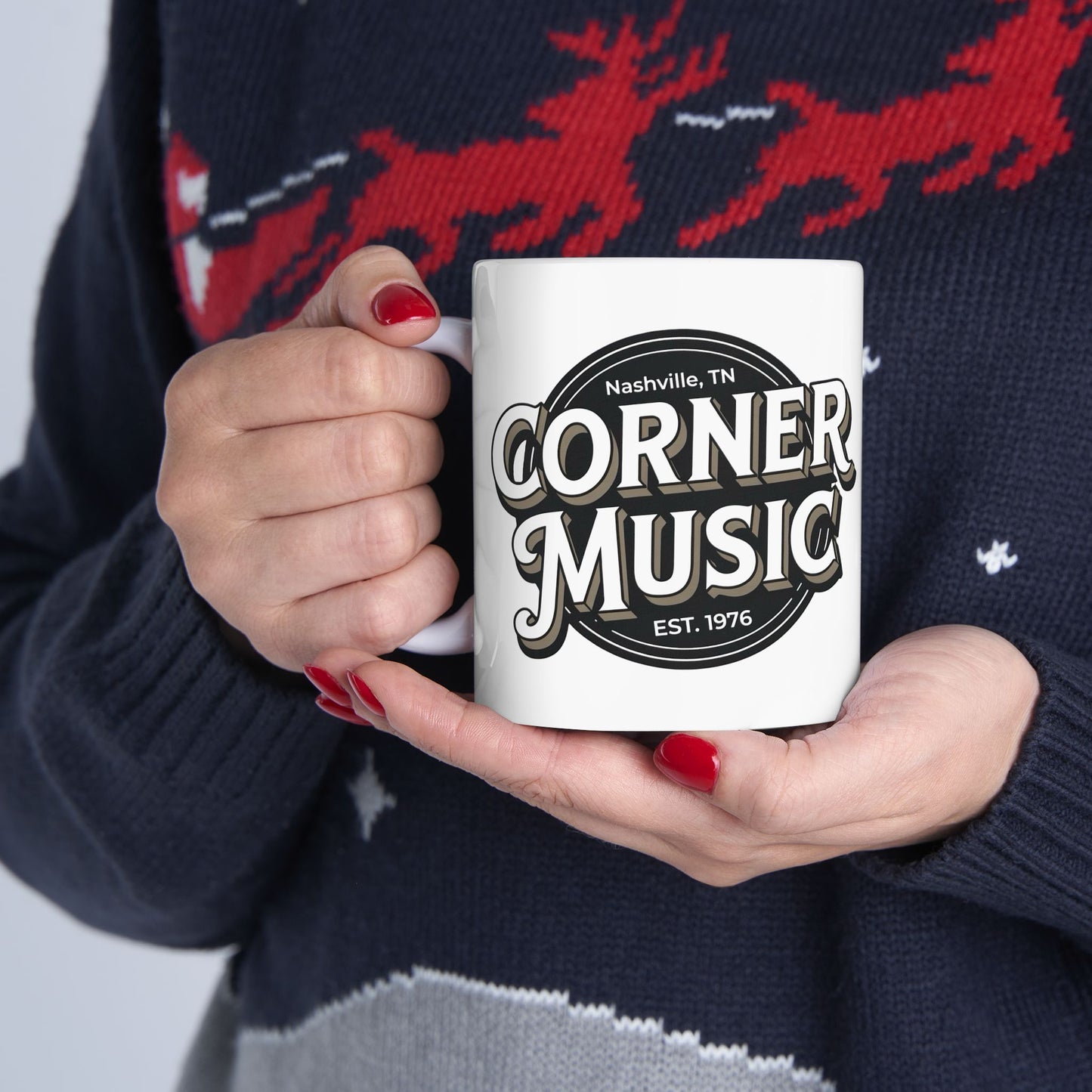 Corner Music Ceramic Mug - White