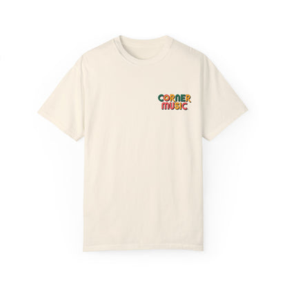 Corner Music 90's Logo - Unisex Garment-Dyed T-shirt