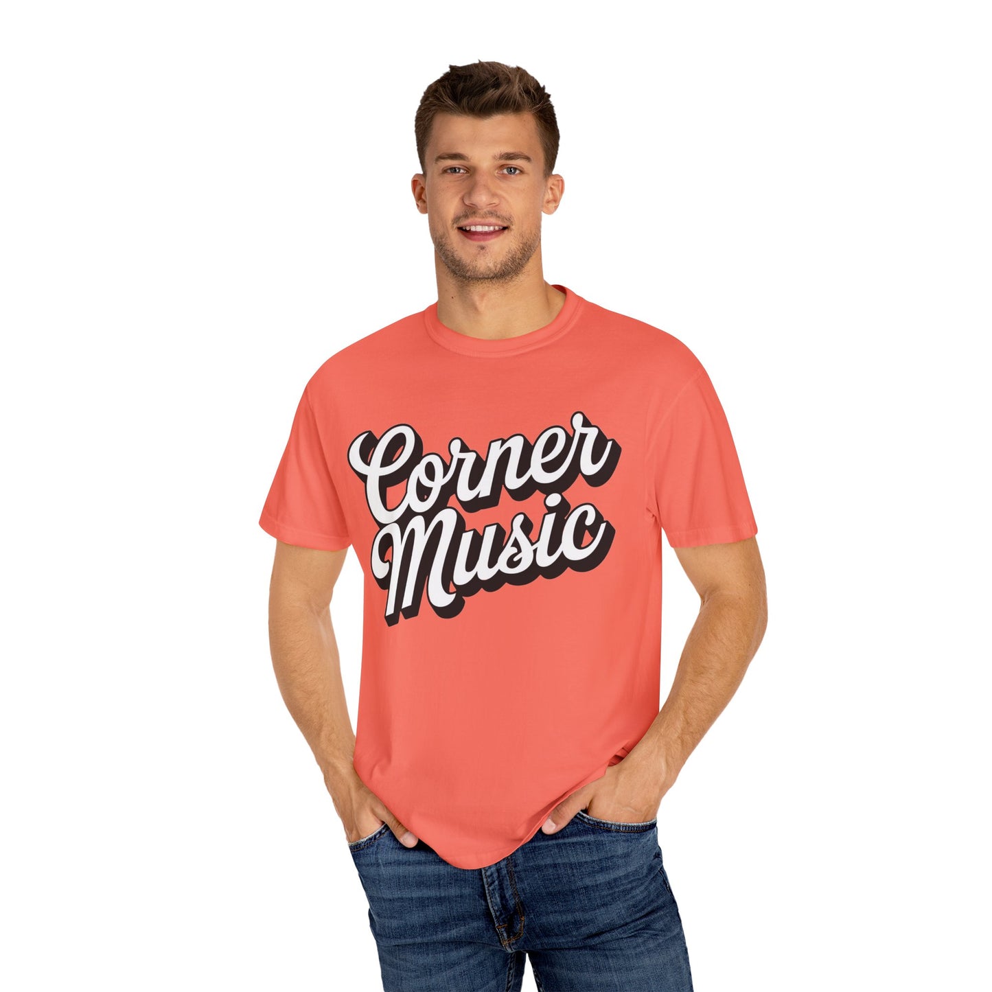 Corner Music Logo Unisex Garment-Dyed T-shirt