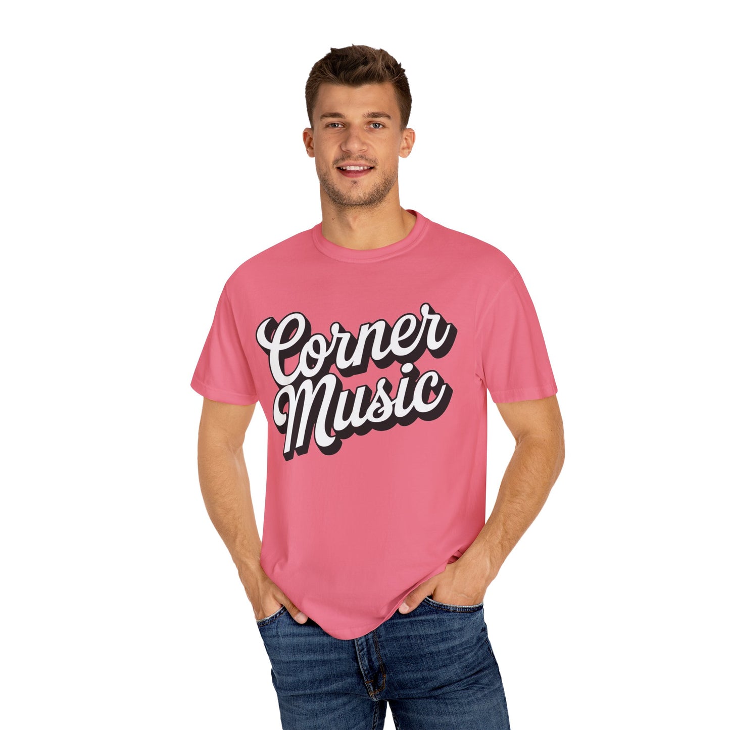 Corner Music Logo Unisex Garment-Dyed T-shirt