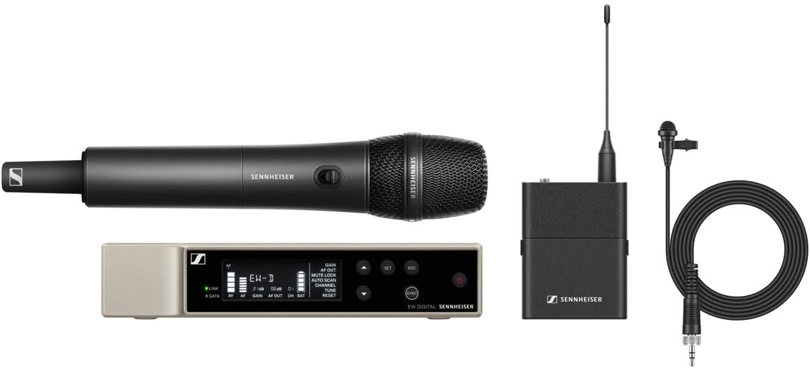 Sennheiser EW-D ME2/835-S Combo Wireless Handheld and Lavalier Microphone System - R1-R6