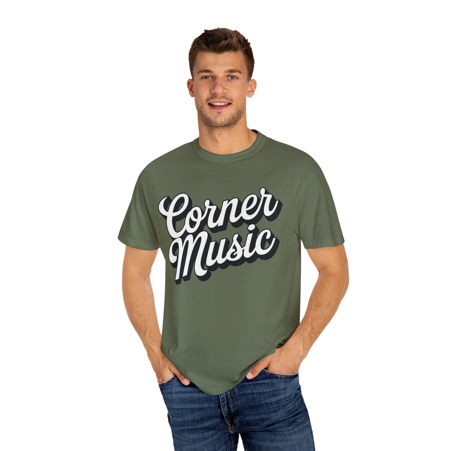 Corner Music Logo Unisex Garment-Dyed T-shirt