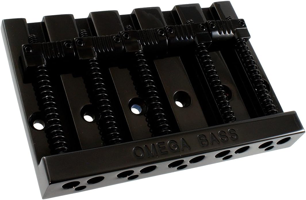 Omega Grooved 5-String Bass Bridge, Black