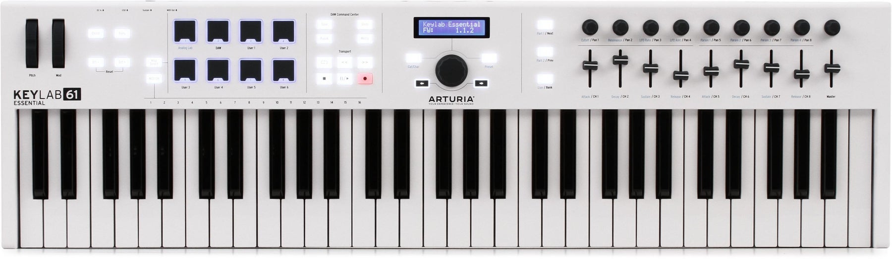 61 key Keyboard Controller, White