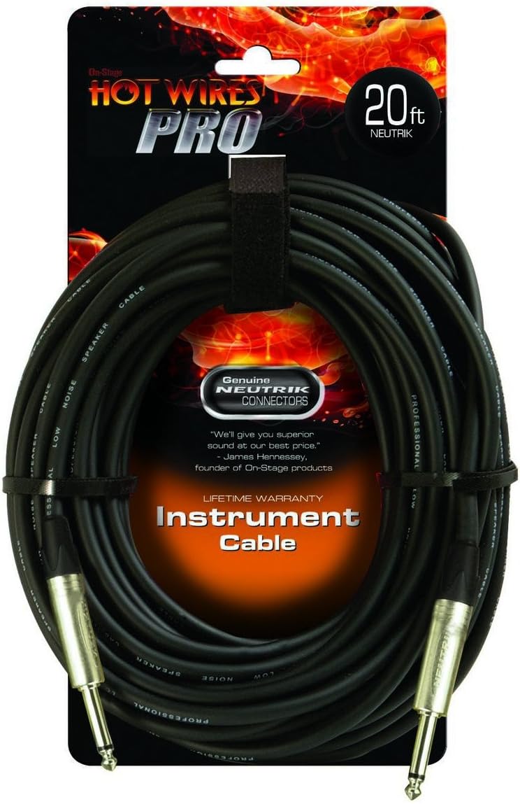 Hot Wires 20 ft Instrument Cable w/Neutrik Connectors