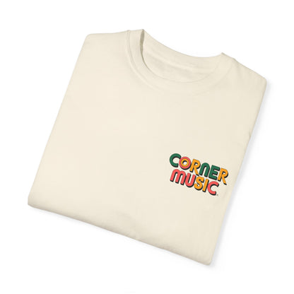 Corner Music 90's Logo - Unisex Garment-Dyed T-shirt