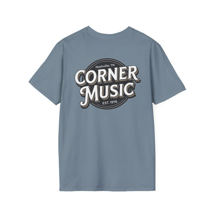 Corner Music Front+Back Design - Unisex Softstyle T-Shirt