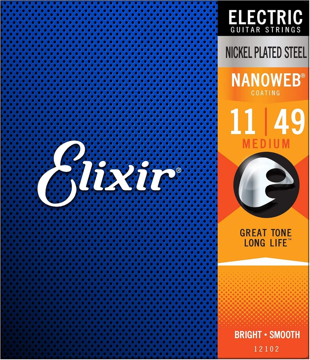 Elixir 12102 Nanoweb Electric Guitar Strings - .011-.049 Medium