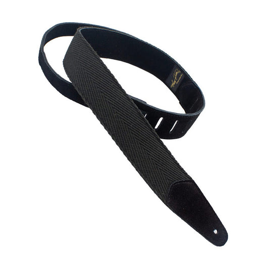 2" Cotton/ Suede Guitar Strap, Black