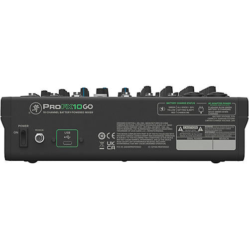 Mackie ProFX10 GO 10-Channel Battery-Powered Analog Mixer