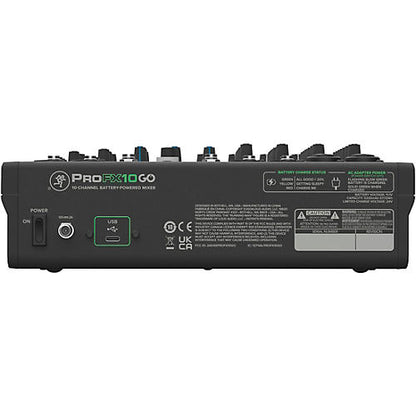 Mackie ProFX10 GO 10-Channel Battery-Powered Analog Mixer