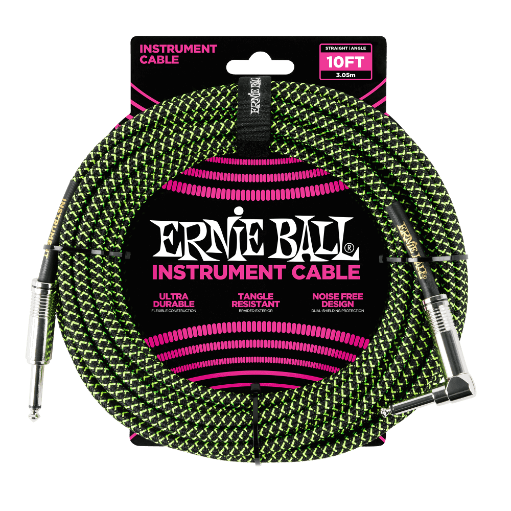 10 ft Instrument Cable, Black & Green