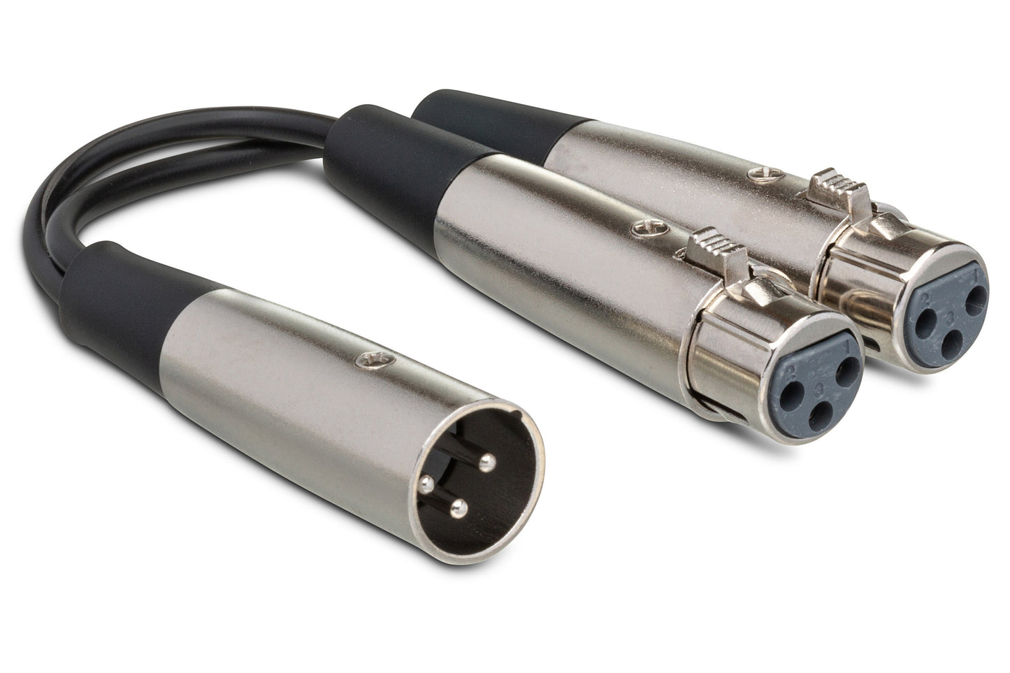 6 inch Y Cable, XLR(m) to Dual XLR(f)