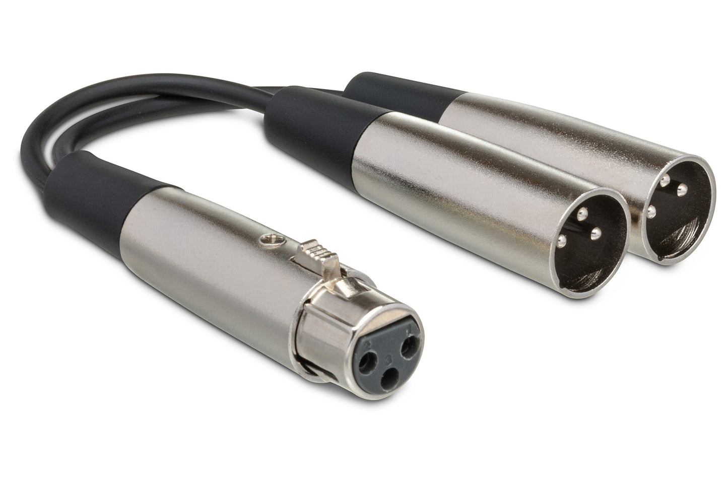 6 inch Y Cable, XLR(f) to Dual XLR(m)