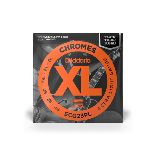 D'Addario ECG23PL XL Chromes Flatwound Electric Guitar Strings - Extra Light