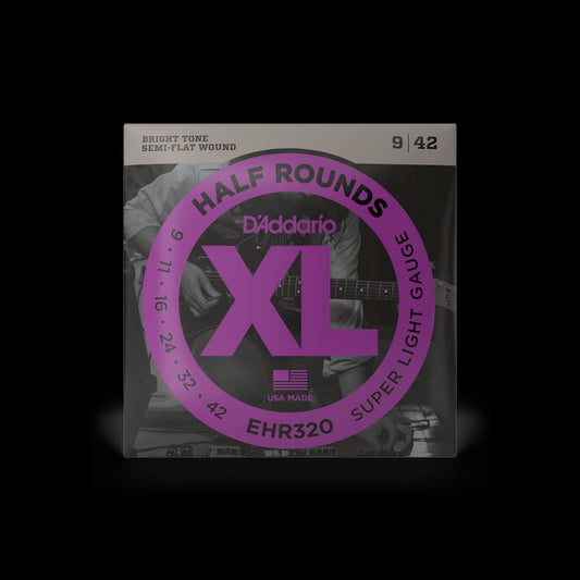 D'Addario EHR320 Half Rounds Electric Guitar Strings - Super Light