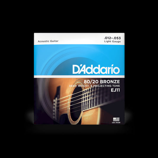 D'Addario EJ11 80/20 Bronze Acoustic Guitar Strings - Light