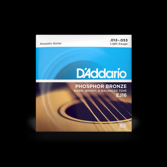 D'Addario EJ16 Phosophor Bronze Acoustic Guitar Strings - Light