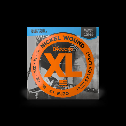 D'Addario EJ20 XL NIckel Wound Electric Guitar Strings - Jazz Extra Light