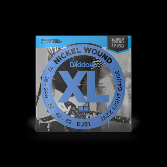 D'Addario EJ21 XL NIckel Wound Electric Guitar Strings - Jazz Light