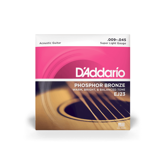D'Addario EJ23 Phosphor Bronze Acoustic Guitar Strings - Super Light