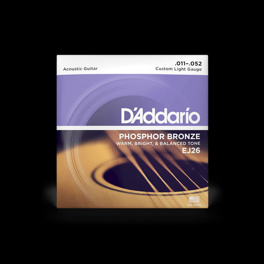 D'Addario EJ26 Phosphor Bronze Acoustic Guitar Strings - Custom Light