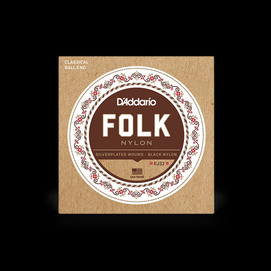 D'Addario EJ32 Ball-End Black Classical Guitar Strings - Normal Tension