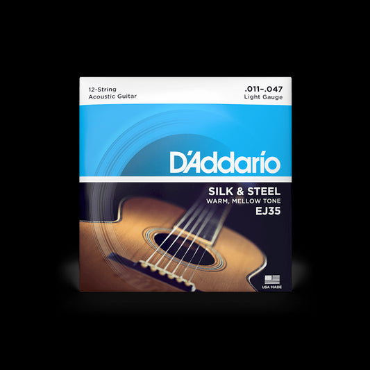 D'Addario EJ35 Silk & Steel 12-String Acoustic Guitar Strings - Light