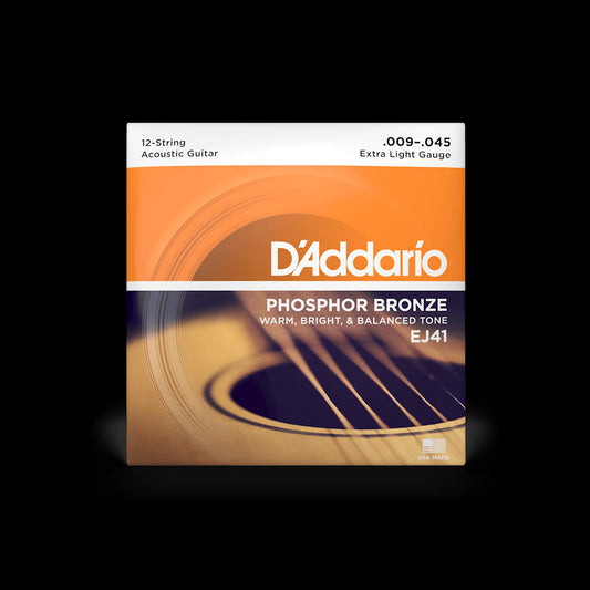 D'Addario EJ41 Phosphor Bronze 12-String Acoustic Guitar Strings - Extra Light