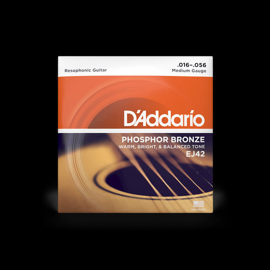 D'Addario EJ42 Phosphor Bronze Resophonic Acoustic Guitar Strings - Medium