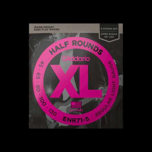 D'Addario ENR71-5 XL Half Rounds LS 5-String Electric Bass Strings - Light