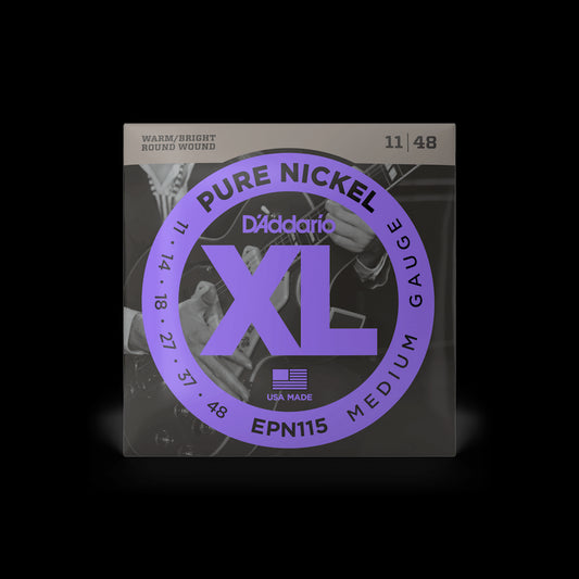 D'Addario EPN115 XL Pure Nickel Electric Guitar Strings - Medium