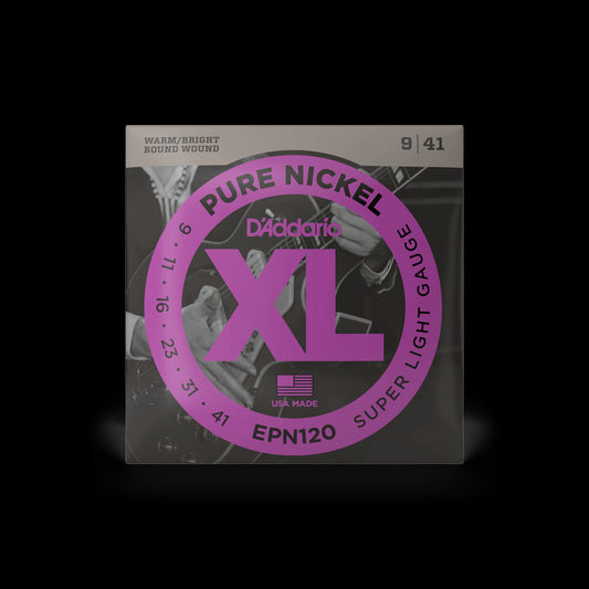 D'Addario EPN120 XL Pure Nickel Electric Guitar Strings - Super Light