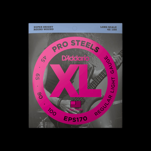 D'Addario EPS170 XL Pro Steels Round Wound LS Electric Bass Strings - Light