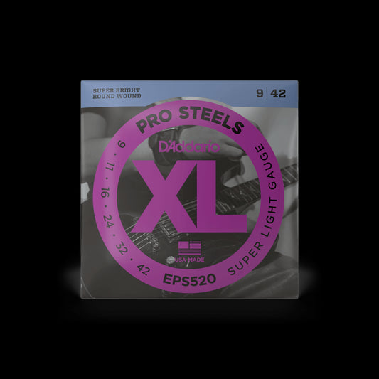 D'Addario EPS520 XL Pro Steels Round Wound LS Electric Guitar Strings - Super Light