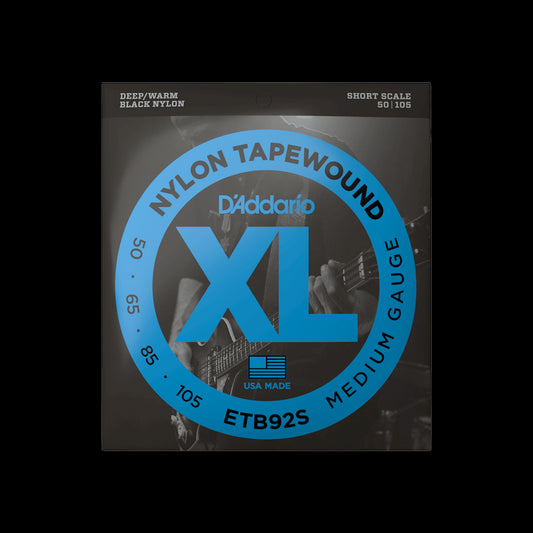 D'Addario ETB92S XL Nylon Tapewound SS Electric Bass Strings - Medium